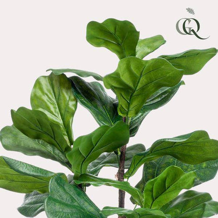 Kunstpflanze Ficus Lyrata – Geigen-Feige – 90cm – Hochwertige künstliche Pflanze mit großen naturgetreuen Blättern – Immergrüne Dekopflanze für Wohnzimmer, Büro & Innenräume – Pflegefrei & langlebig