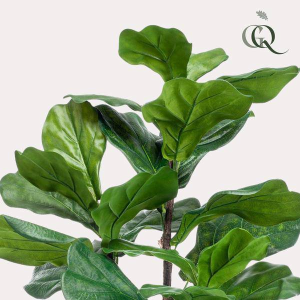 Kunstpflanze Ficus Lyrata – Geigen-Feige – 90cm – Hochwertige künstliche Pflanze mit großen naturgetreuen Blättern – Immergrüne Dekopflanze für Wohnzimmer, Büro & Innenräume – Pflegefrei & langlebig