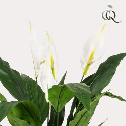 Spathiphyllum – Löffelpflanze – Künstliche Zimmerpflanze – Wartungsfrei – Ø90cm – Deko für Wohnzimmer, Büro & Küche