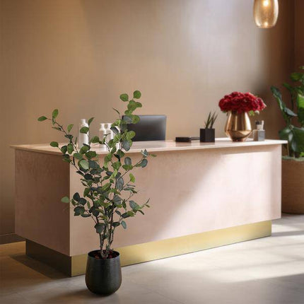 Kunstpflanze Eukalyptusbaum – Blauer Gummibaum – 120cm – Hochwertiger künstlicher Baum mit naturgetreuen grünen & silbernen Blättern – Immergrüne Dekopflanze für Wohnzimmer, Büro & Innenräume – Pflegefrei & langlebig