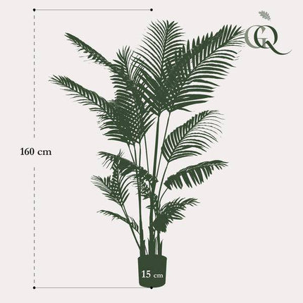 Kunstpalme Howea forsteriana – 160cm – Realistische Kentia – Palme – Pflegefrei – Hypoallergen – Für Wohnzimmer, Büro & Wintergarten – Highlight