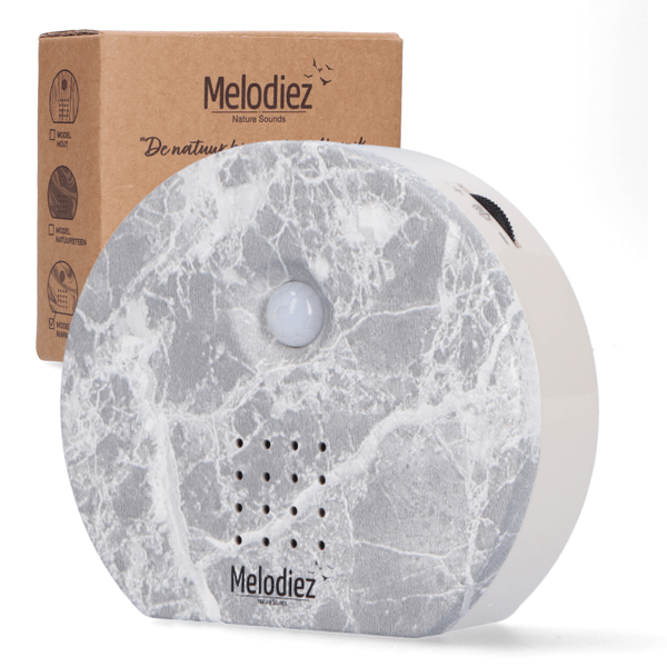 Melodiez Spieluhr – Marmor – Melody Nature Box mit Bewegungssensor – Vogelgezwitscher, Meeresrauschen & Dschungelklänge