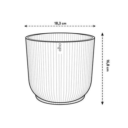 Pflanztopf Vibes Fold – Weiß – D18cm x H17cm – Moderner Blumentopf mit Rillenstruktur – Mit Wasserablauf – Dekorativer Übertopf aus Kunststoff für Zimmerpflanzen – Für Wohnzimmer & Büro