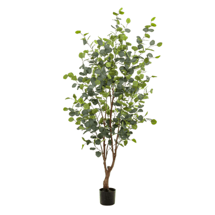 Kunstpflanze Eukalyptusbaum – Blue Gum Tree – ca. 140cm hoch – Täuschend echt & pflegefrei – Für Wohnzimmer, Büro & dunkle Räume