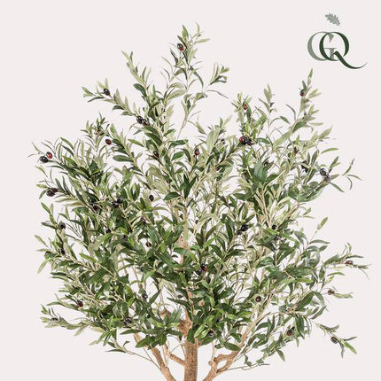Kunstpflanze Olivenbaum – Olea Europaea – 180cm – Hochwertiger künstlicher Baum mit naturgetreuen Blättern & Oliven – Immergrüne Dekopflanze für Wohnzimmer, Wintergarten & Büro – Pflegefrei & langlebig