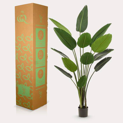 Kunstpflanze Strelitzia Nicolai – Paradiesvogelblume – 190cm – Hochwertige künstliche Pflanze mit großen naturgetreuen Blättern – Immergrüne Dekopflanze für Wohnzimmer, Büro & Innenräume – Pflegefrei & langlebig