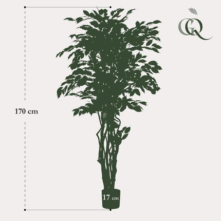 Ficus Liana – Künstliche Zimmerpflanze – ↕170cm – Realistische Stiefmütterchen – Pflanze – Dekoration für Wohnzimmer, Flur & Wintergarten