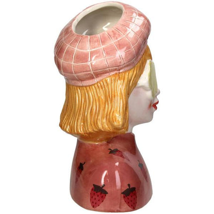 Vase Girl Strawberry – Pink Tontopf – ↑24cm – Verspielte Deko – Vase – Für Blumen & Wohnraum – Charmantes Design