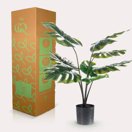 Kunstpflanze Monstera Deliciosa ↕65cm – künstliche Grünpflanze für Wohnzimmer, Büro, Flur & pflegeleichte Deko