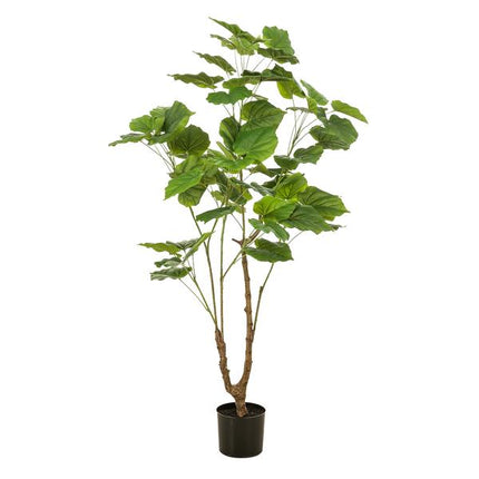 Kunstpflanze Ficus Umbellata – Afrikanische Feige – ca. 125cm hoch – Realistische künstliche Zimmerpflanze – Dekopflanze für Wohnzimmer, Büro & Wintergarten