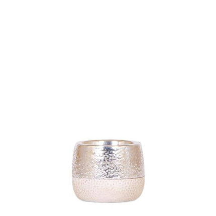 Keramik Blumentopf Silber – Glänzender Übertopf in luxuriöser Metallic – Optik – Ø6cm / Ø9cm – Stilvolle Deko für Innenräume