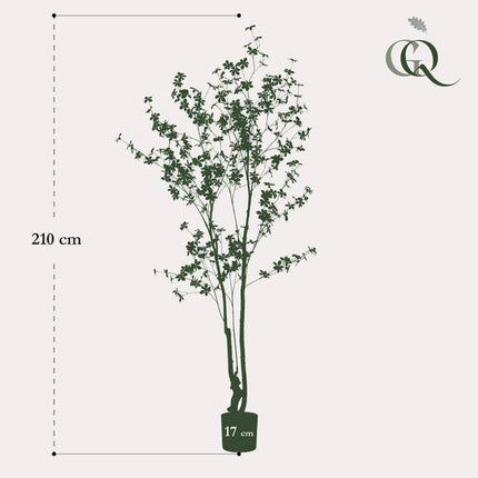 Kunstpflanze Tropaeolum speciosum – Ostindische Kirsche – 210 cm – Realistischer Kunstbaum – Pflegefrei – Für Büro, Wohnzimmer & Wintergarten – Dekobaum mit Natur-Look