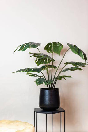 Kunstpflanze Monstera Deliciosa – Löcherpflanze – 95cm – Hochwertige künstliche Pflanze mit großen naturgetreuen Blättern – Immergrüne Dekopflanze für Wohnzimmer, Büro & Innenräume – Pflegefrei & haustiersicher