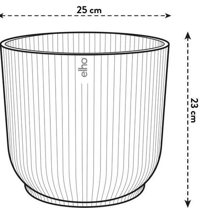 Pflanztopf Vibes Fold – Weiß – D25cm x H23cm – Moderner Blumentopf mit Rillenstruktur – Mit Wasserablauf – Dekorativer Übertopf aus Kunststoff für große Zimmerpflanzen – Für Wohnzimmer & Büro