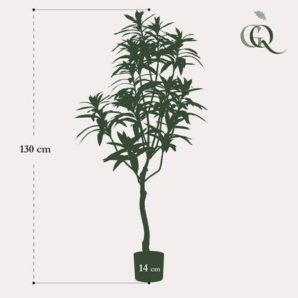 Kunstpflanze Dracaena ↕130cm – künstliche Grünpflanze für Wohnzimmer, Büro, Flur & pflegeleichte Deko