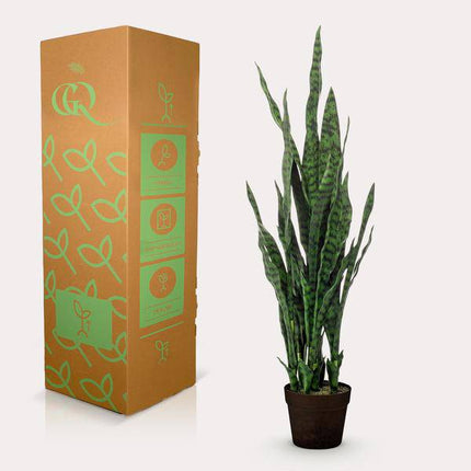 Kunstpflanze Sansevieria Black Coral – Frauenzunge – 97cm – Hochwertige künstliche Pflanze mit naturgetreuen dunkelgrünen Blättern – Immergrüne Dekopflanze für Wohnzimmer, Büro & Innenräume – Pflegefrei & langlebig