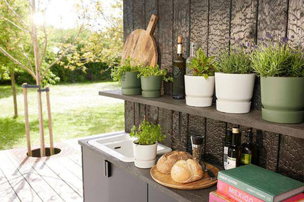 Blumentopf Greenville Rund Weiß – Ø14cm – Höhe 13cm – Moderner Pflanztopf für Zimmerpflanzen & Garten – Robust & nachhaltig – Indoor & Outdoor