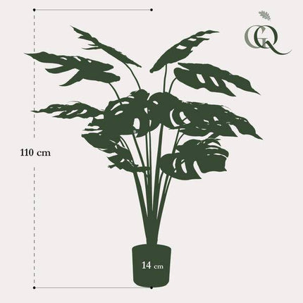 Kunstpflanze Monstera Deliciosa – Löcherpflanze – 95cm – Hochwertige künstliche Pflanze mit großen naturgetreuen Blättern – Immergrüne Dekopflanze für Wohnzimmer, Büro & Innenräume – Pflegefrei & haustiersicher