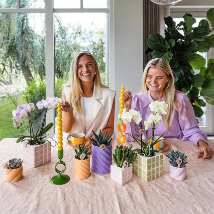 Candy Dekotopf Pfirsich – Ø6cm – Keramik Übertopf in Pastellfarbe – Stilvoller Blumentopf für Zimmerpflanzen & Orchideen – Fröhlicher Pflanzentopf
