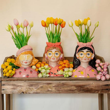 Gelber Tulpenstrauß – 5 Kunsttulpen – 42 cm – Real Touch – Dekoration Frühling & Zuhause