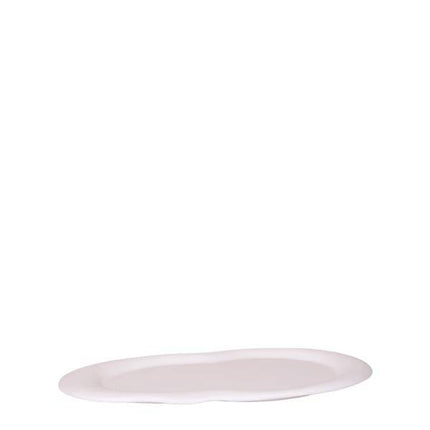 Wolkenteller Ovales Tablett – Weiß – Ø30cm – Dekotablett aus Metall für Orchideen, Pflanzensets & Wohnaccessoires – Modernes Deko