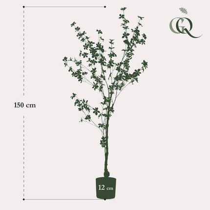 Kunstpflanze Tropaeolum Speciosum – Ostindische Kirsche – 150cm – Hochwertige künstliche Pflanze mit naturgetreuen Blättern – Immergrüne Dekopflanze für Wohnzimmer, Wintergarten & Büro – Pflegefrei & langlebig