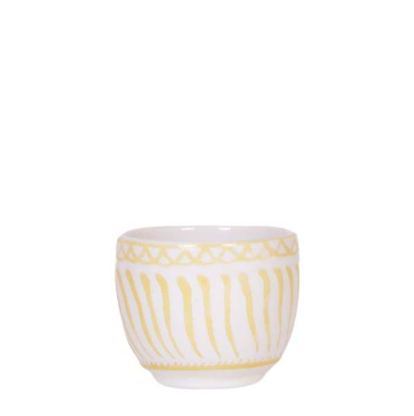 Topf Granada – Gelb – Ø6cm – Dekorativer Blumentopf aus Keramik im mediterranen Stil – Glasiertes Pflanzgefäß – Mini – Übertopf für Zimmerpflanzen