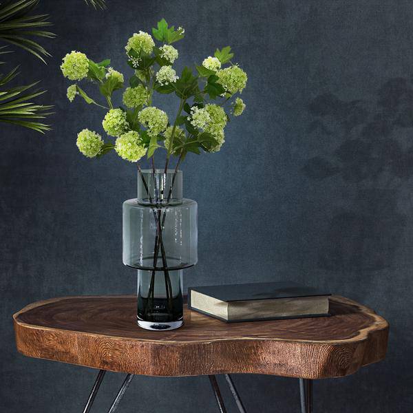 Kunstpflanze Künstliche Viburnum Opulus Zweige Creme 75cm 4er – Set Realistische Kunstb ↕75cm – künstliche Grünpflanze für Wohnzimmer, Büro, Flur