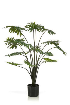 Kunstpflanze Philodendron – 105cm – Hochwertige künstliche Pflanze mit naturgetreuen großen Blättern – Immergrüne Dekopflanze für Wohnzimmer, Büro & Innenräume – Pflegefrei & langlebig