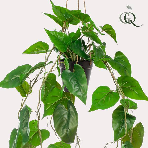 Kunstpflanze Philodendron Hängepflanze – 80cm Länge – Realistische künstliche Zimmerpflanze – Immergrün & pflegeleicht – Für Wohnzimmer, Büro & Dekoration