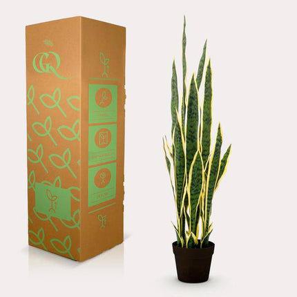 Kunstpflanze Sansevieria Trifasciata – Frauenzunge 97cm – Täuschend echt & pflegefrei – Zeitloser Klassiker für Wohnung & Büro – Dekorative Kunst-Zimmerpflanze
