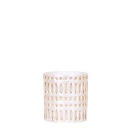 Dekotopf Mosaik – Ø6cm – Blumentopf mit goldenen Mosaikdetails – Stilvoller Mini Pflanztopf für Sukkulenten & kleine Pflanzen