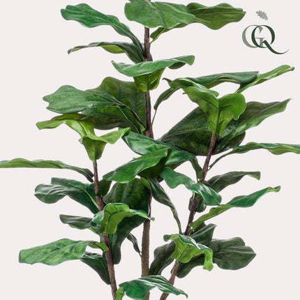 Kunstpflanze Ficus Lyrata – Geigen-Feige – 120cm – Hochwertige künstliche Pflanze mit großen naturgetreuen Blättern – Immergrüne Dekopflanze für Wohnzimmer, Büro & Innenräume – Pflegefrei & langlebig