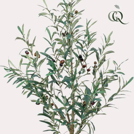 Kunstpflanze Olivenbaum – Olea Europaea – 115cm – künstlicher Baum mit naturgetreuen Blättern & Oliven – Deko-Pflanze für Zimmer & Büro – pflegefrei