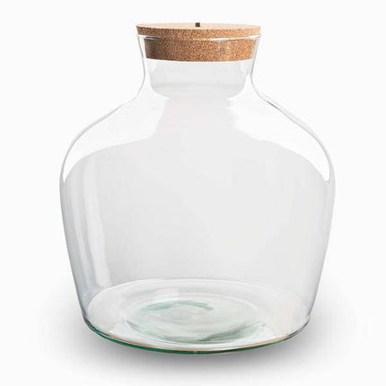 Flaschengarten – Terrarienflasche Fat Joe – geschlossenes Terrarium mit Korkdeckel – H30cm – Klarglas – aus recyceltem Glas – DIY Pflanzengefäß