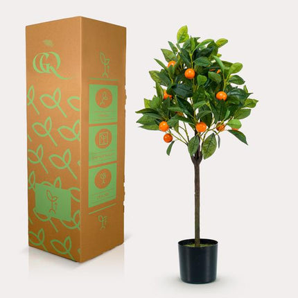 Kunstpflanze Citrus Sinensis – Orangenbaum – 75cm – Hochwertiger künstlicher Baum mit naturgetreuen Blättern & realistischen Früchten – Immergrüne Dekopflanze für Wohnzimmer, Wintergarten & Büro – Pflegefrei & allergikerfreundlich