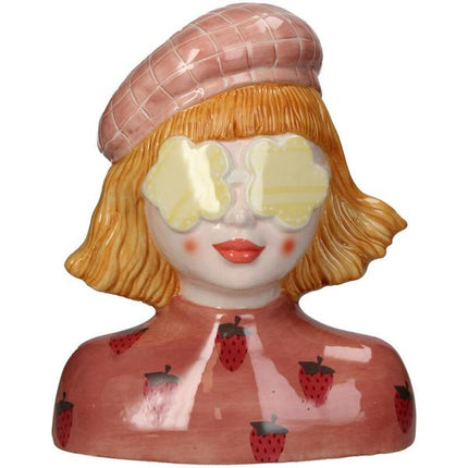 Vase Girl Strawberry – Pink Tontopf – ↑24cm – Verspielte Deko – Vase – Für Blumen & Wohnraum – Charmantes Design