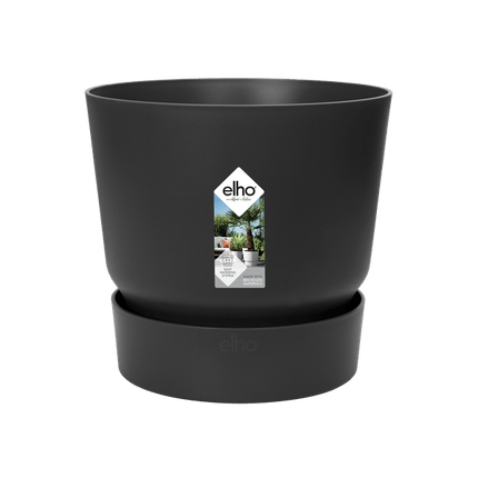 Greenville Pflanztopf Schwarz – D18 x H17 – Blumentopf für Innen & Außen – Stilvolles Pflanzgefäß