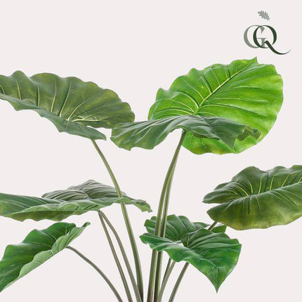 Kunstpflanze Alocasia Frydek – Elefantenohr – 70cm – künstliche Pflanze mit grünen Blättern – Deko-Pflanze für Zimmer & Büro – pflegefrei