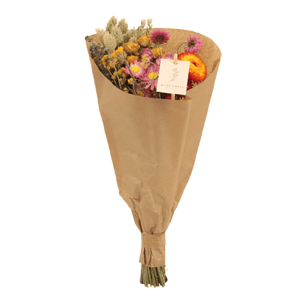 Trockenblumen Feldblumenstrauß Multi – Buntes Trockenblumen Bouquet – Ø15 cm – ca. 35 cm hoch – Dekorativer Blumenstrauß für Innenräume – Pflegeleicht & langlebig