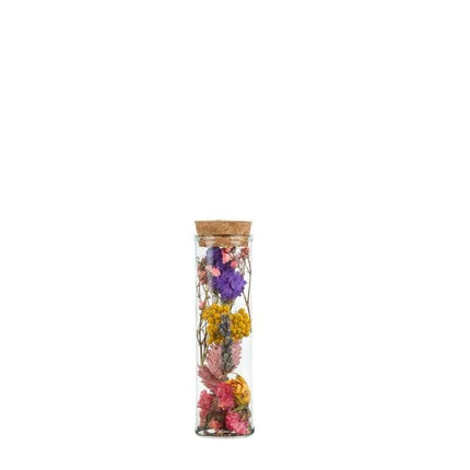 Getrocknete Blumen – Wunderbottle – Multi – 12 Blumen – ↕10cm – Kleine Glasflasche mit Trockenblumen – Dekoration & Geschenkidee – Tischdeko Hochzeit Geburtstag