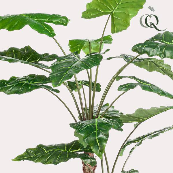 Kunstpflanze Alocasia ↕180cm – künstliche Grünpflanze für Wohnzimmer, Büro, Flur & pflegeleichte Deko