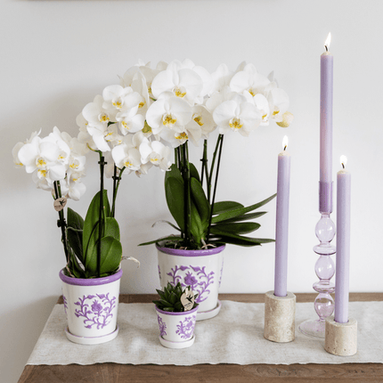 Malaga Topf – Flieder – Ø6cm – Blumentopf aus Keramik im mediterranen Stil – Handgefertigte Optik