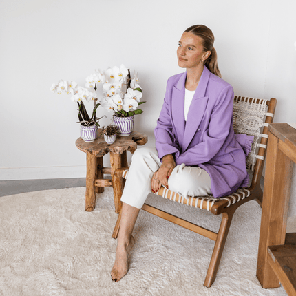 Topf Granada – Flieder – Ø6cm – Dekorativer Blumentopf aus glasierter Keramik – Mediterraner Stil – Pflanzgefäß für Zimmerpflanzen, Sukkulenten & Deko
