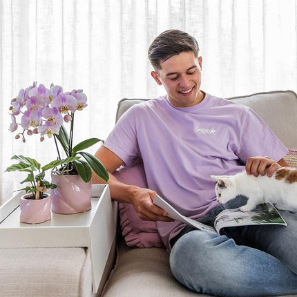 Candy Dekotopf Rosa – Ø6cm – Runder Keramik Blumentopf – Moderner Mini Blumentopf für Orchideen & kleine Zimmerpflanzen – Dekoration für Wohnzimmer, Küche & Büro