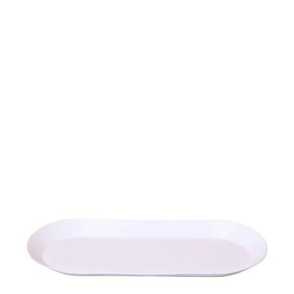 Ovales Tablett – Weiß – Metalltablett 30x13cm – Dekoteller für Pflanzen, Töpfe & Wohnaccessoires – Stilvolle Basis für Orchideen & Deko – Sets