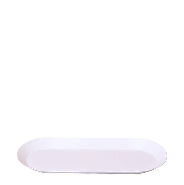 Ovales Tablett – Weiß – Metalltablett 30x13cm – Dekoteller für Pflanzen, Töpfe & Wohnaccessoires – Stilvolle Basis für Orchideen & Deko – Sets