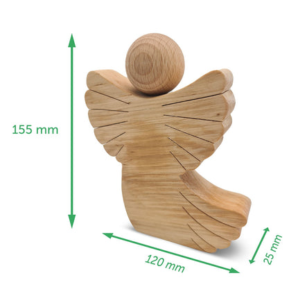 SEO. Tischdekoration aus Holz - gravierter Engel - Personalisiert mit Namen & Datum - Taufe Linkreich