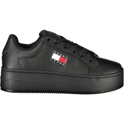 SEO. Tommy Hilfiger Damen - Sneaker weiß – Sportschuhe mit Keilabsatz für Frühjahr/Sommer - Schwarz Linkreich