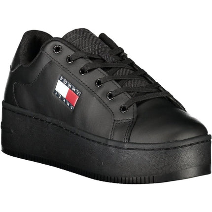 SEO. Tommy Hilfiger Damen - Sneaker weiß – Sportschuhe mit Keilabsatz für Frühjahr/Sommer - Schwarz Linkreich